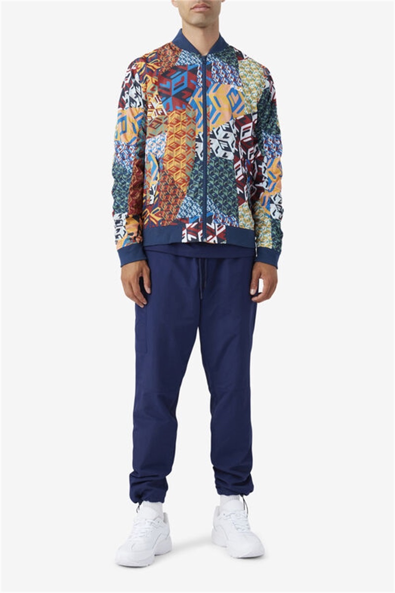 Yellow / White Men's Fila Mav Bomber Jacket | Saudi Arabia-416092