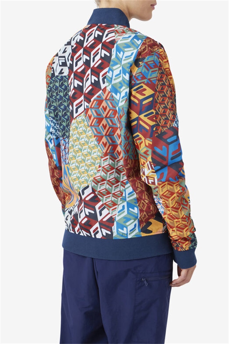 Yellow / White Men's Fila Mav Bomber Jacket | Saudi Arabia-416092